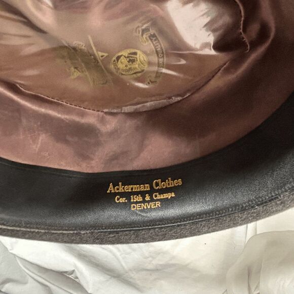 Town Club Fedora Mens Fashion Hat Vintage VTG Ackerman Clothes Denver Size 7 1/8 - Picture 7 of 10